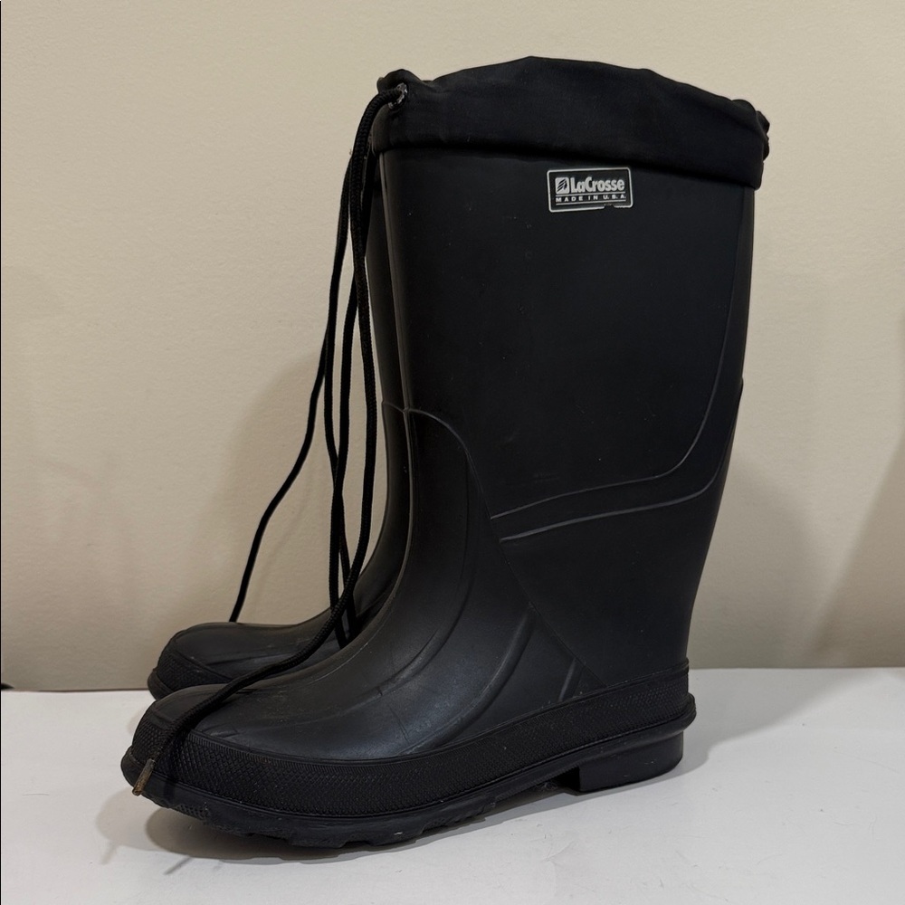 LaCrosse Black Waterproof Tall Insulated Rain Snow or Fishing Boots (sz 5)